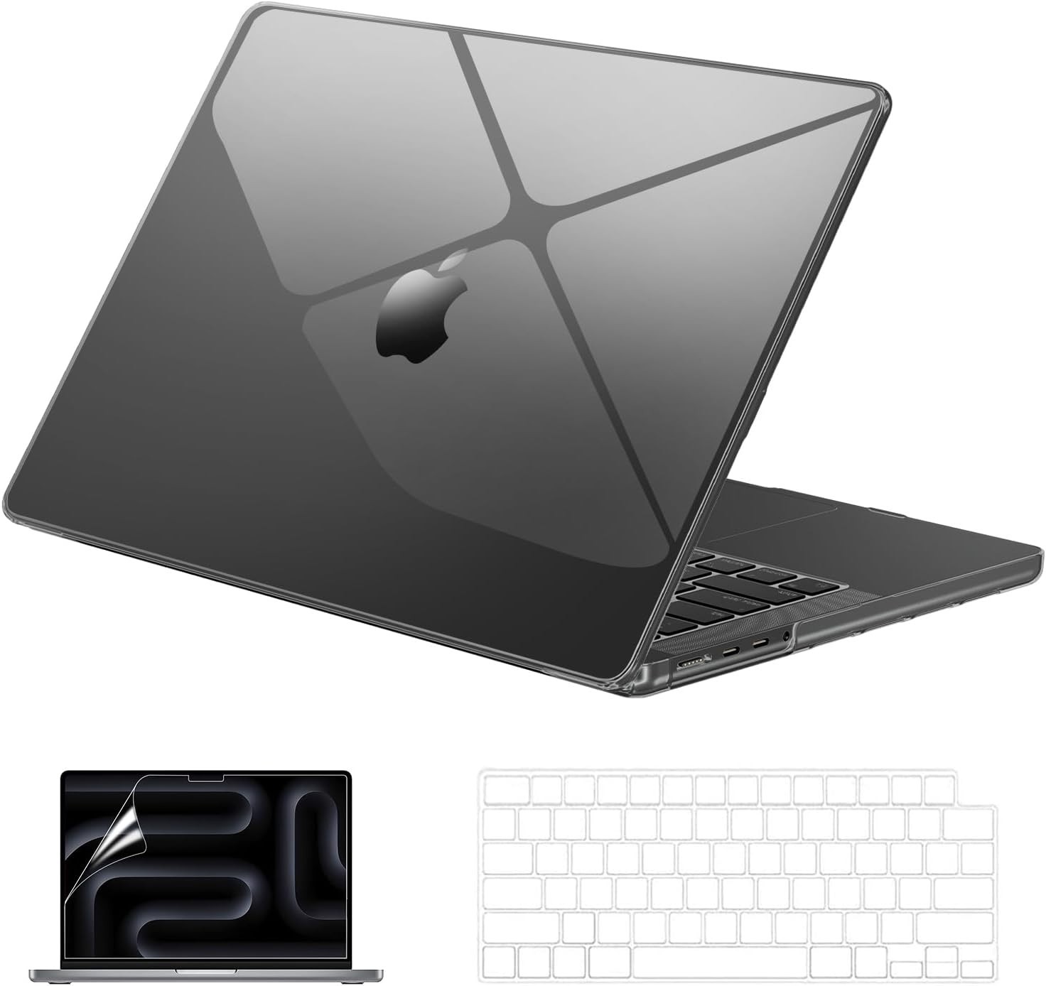 Comprehensive Protection Set: Crystal Black Case, Keyboard Cover & Screen Guard