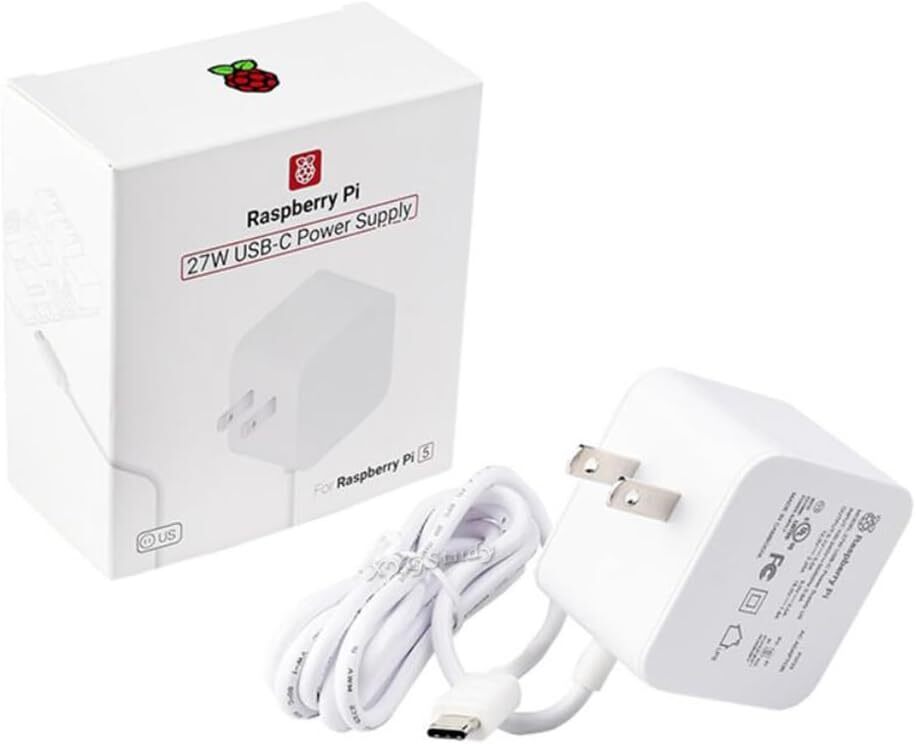 Raspberry Pi 5 Power Adapter Official Original 27W Power Adapter - White SC1153