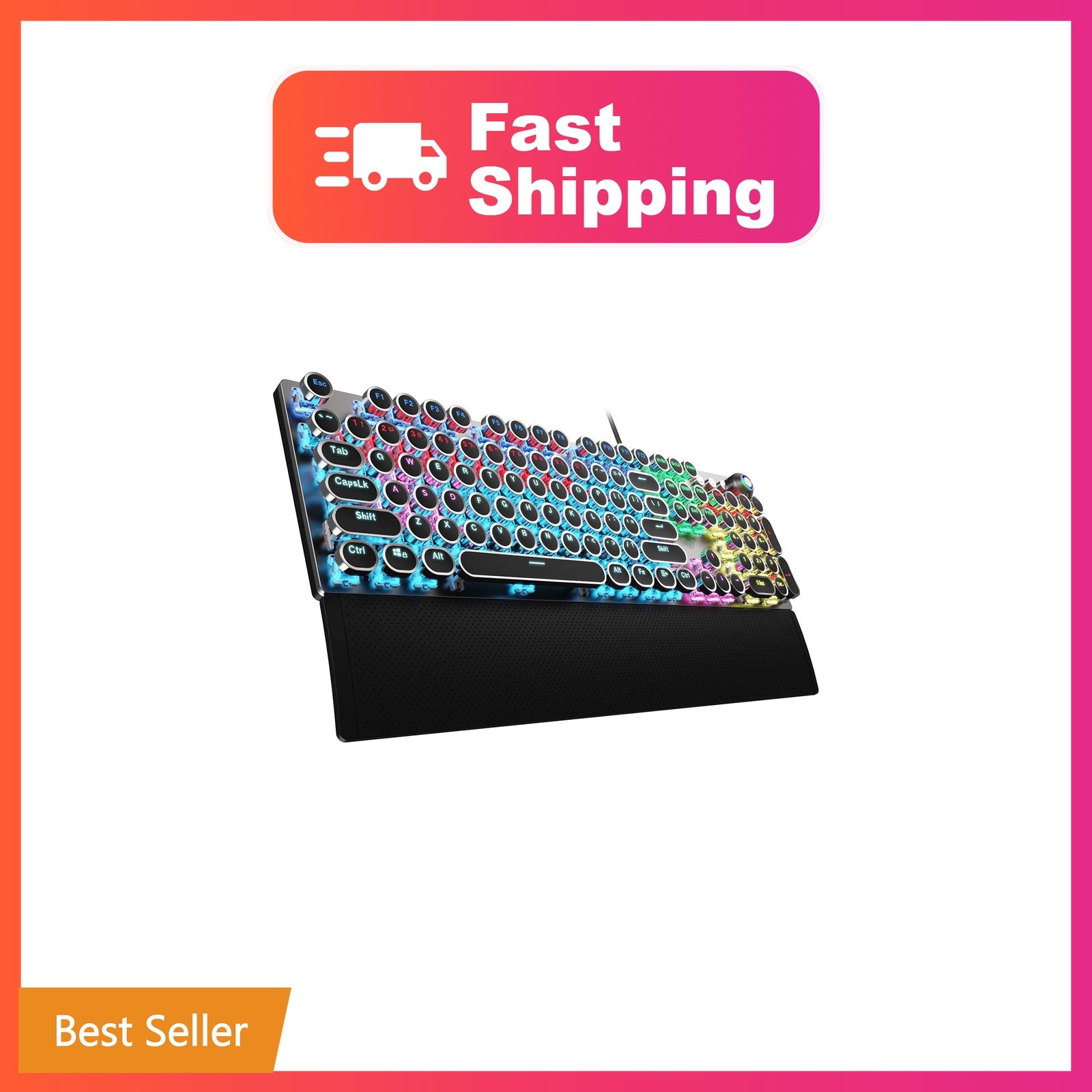 AULA F2088 Typewriter Style Mechanical Gaming Keyboard Wired, 104 Keys | Retr...