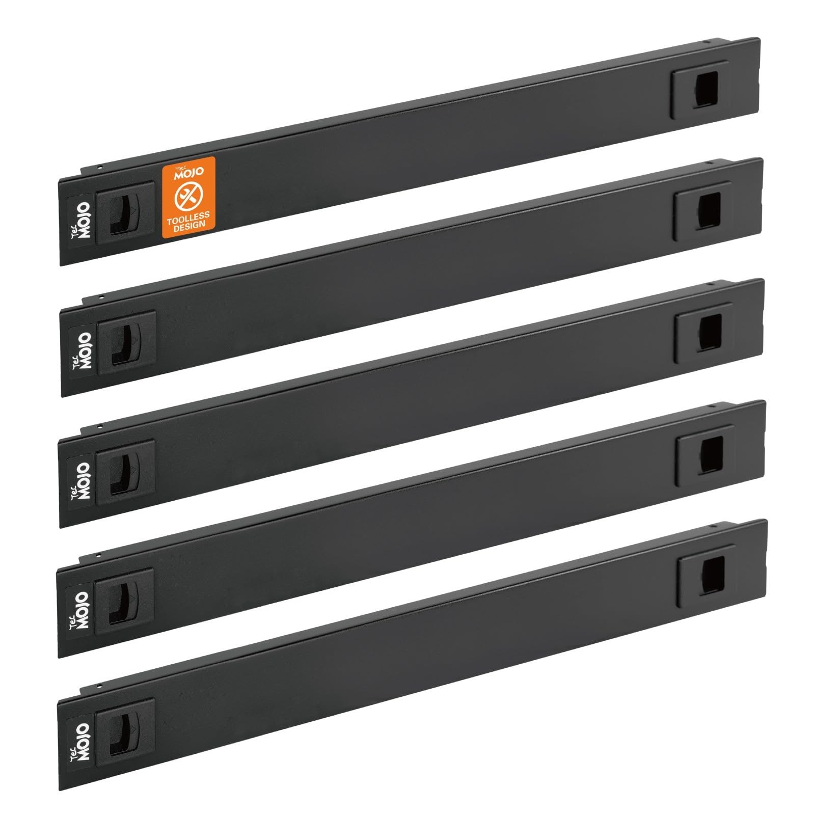 5 PCS 1U Rack Perforated Blank Panel Snapin Mount Plate 19 In Server Black