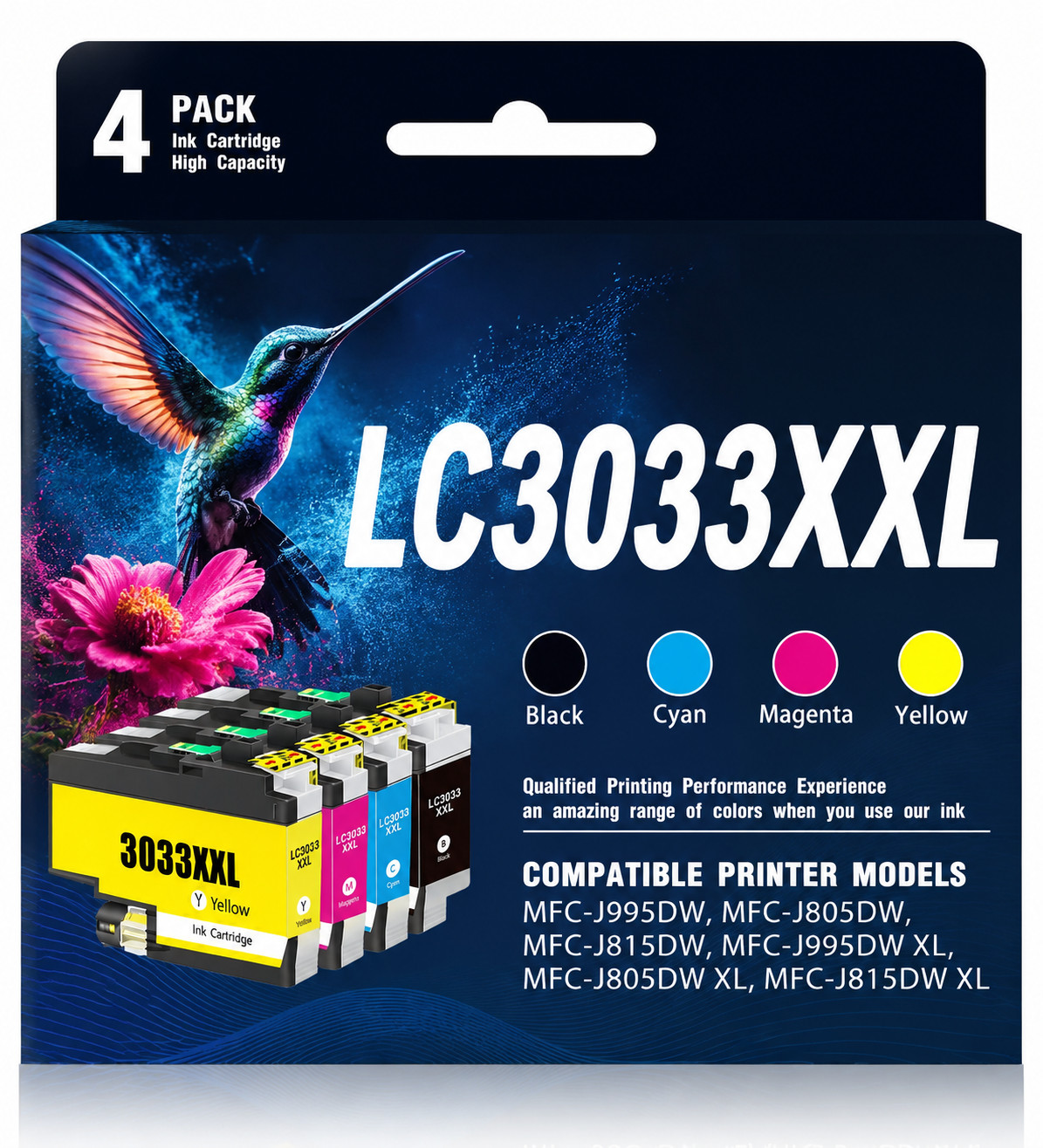 LC3033XXL Ink Cartridge 4-Pack for Brother MFC-J805DW J815DW J955DW XL J805DW XL