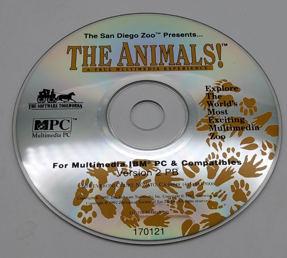 The Animals, a true multimedia experience~The San Diego Zoo~1992 Software CD-Rom