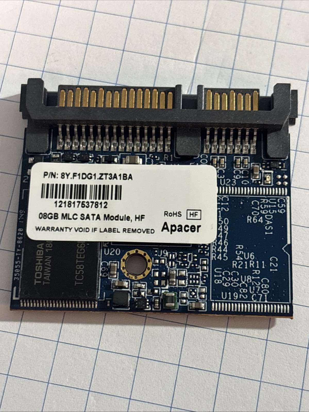 Apacer 8GB MLC SATA Industrial Module SSD 8Y.F1DG1.ZT3A1BA Disk On Module @IC21