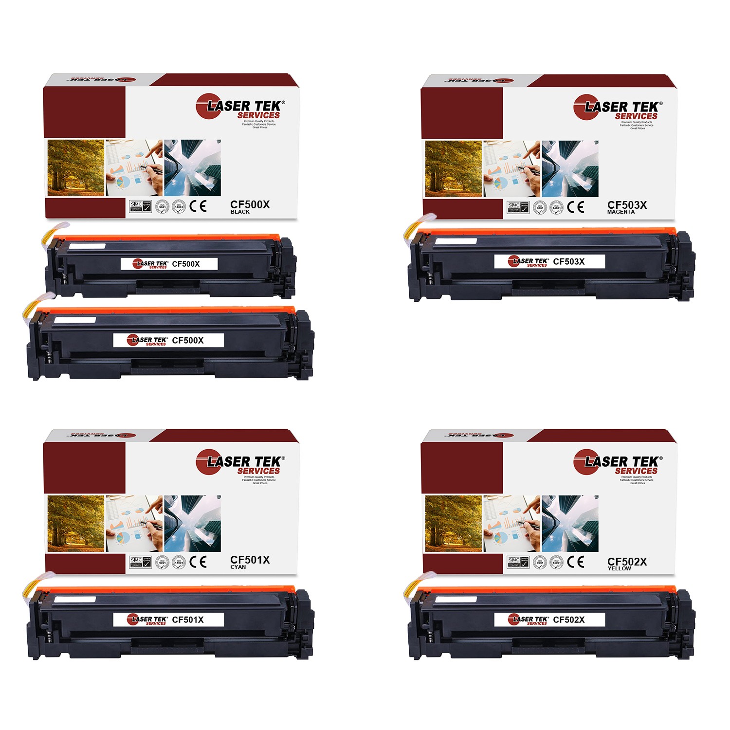 5Pk LTS 202X BCMY HY Compatible for HP LaserJet Pro MFP M280nw M254dw Toner