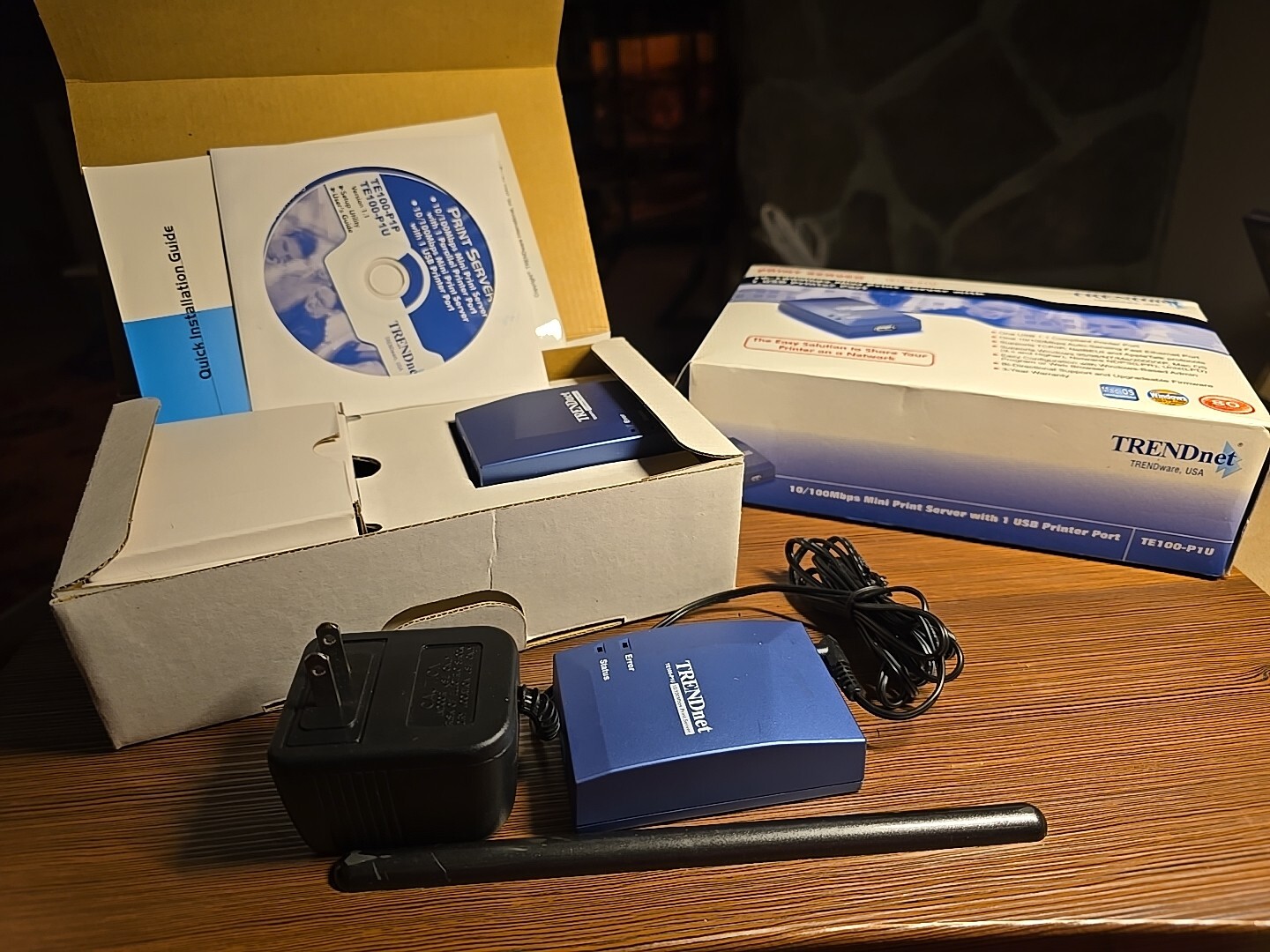 Lot of (2) TRENDNET TE100-P1U PRINT SERVER USB-1 PORT TO USB 1-PORT URSB-24