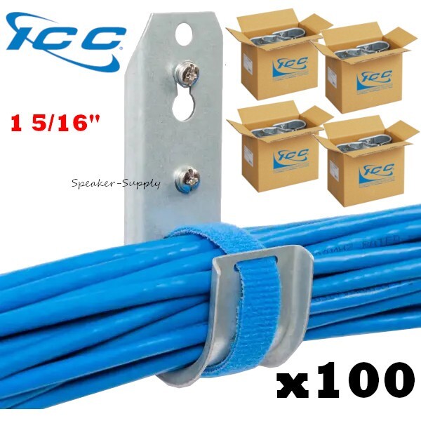 ICC 100 Pack 1 5/16" J-Hook Wall Ceiling Mount Route Network Cable ICCMSJHK33