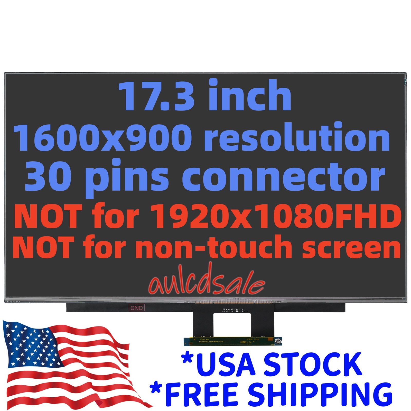 For HP 17-CP0025CL 17.3" HD+ 60Hz Touch Digitizer Laptop LCD Screen replacement