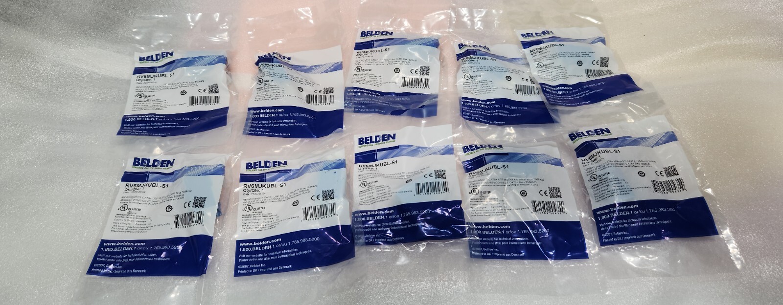Lot 10 Belden RV6MJKUBL-S1 REVConnect 10GX Modular Jack T568 A/B UTP Blue NEW.