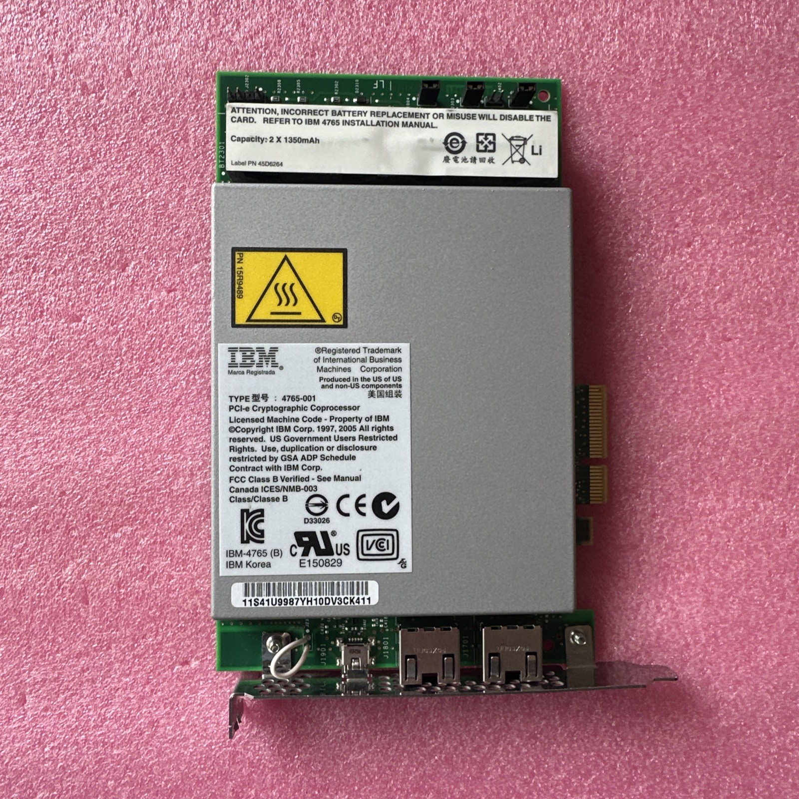 IBM 4765 Cryptographic Coprocessor Security Module 4765-001 / 45D6264