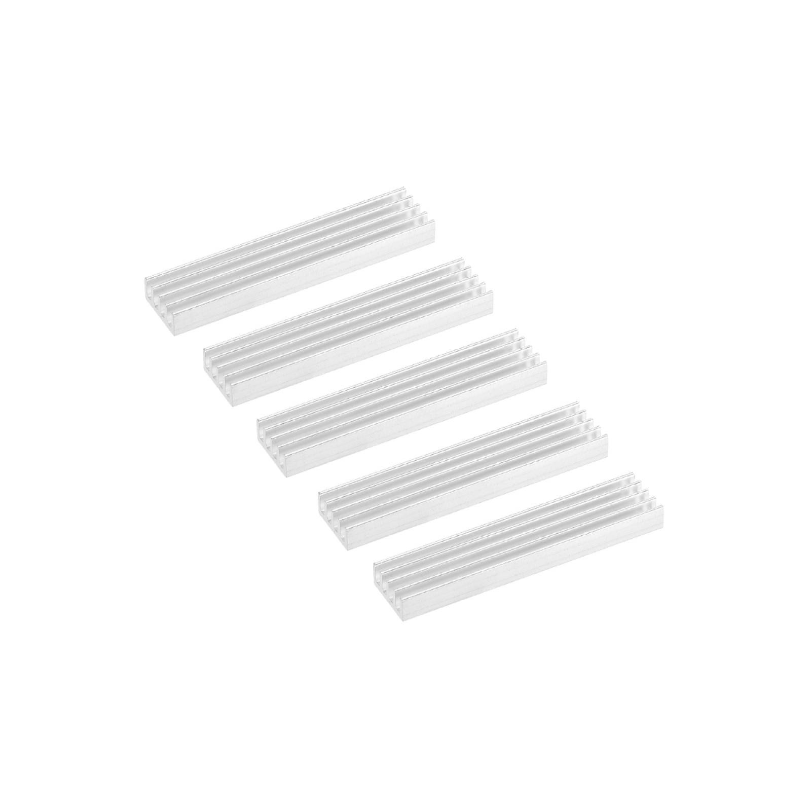 Electronics Cooler Heatsink for MOS GPU IC Chip Silver 50 x 11 x 5 mm 5pcs