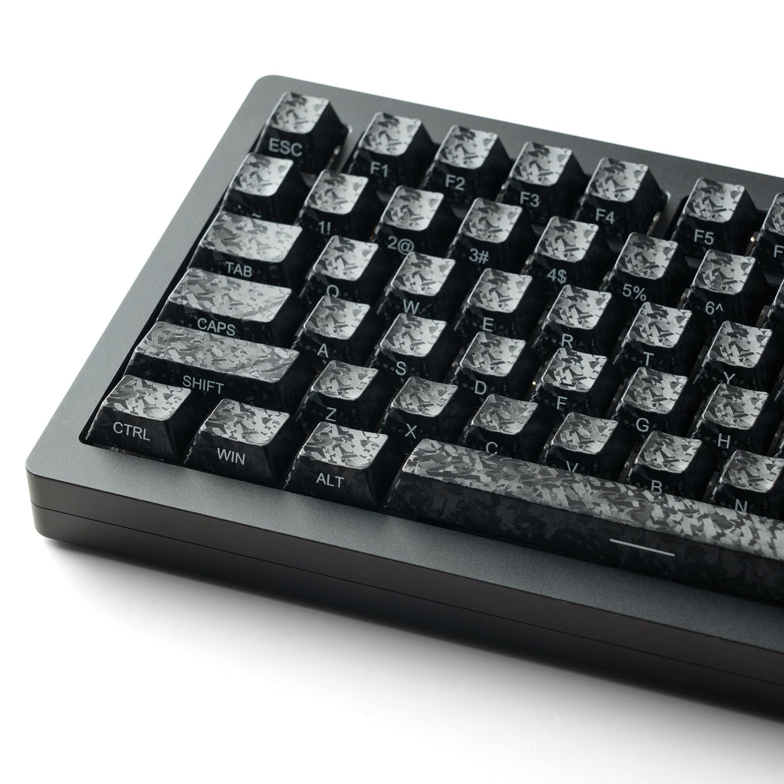 Black Forged Carbon Fiber Keycap Set Cherry Profile Mechanical Keyboard