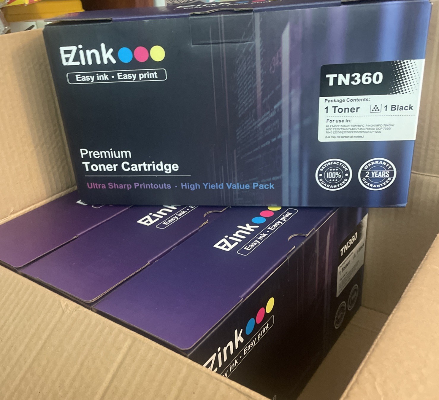 4 NEW E-Z Ink High Yield Toner Cartridges Replacement for Brother TN360 Black