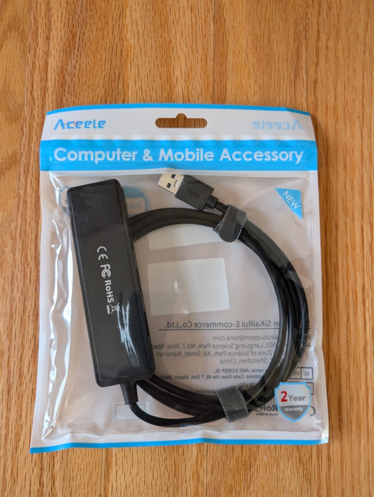 Aceele USB Hub 3.0 Splitter with 4ft Extension Cable Cord