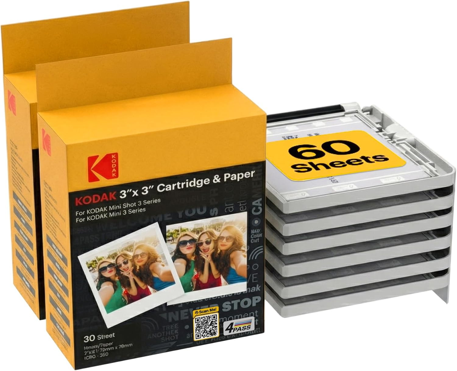 4PASS 2X3" All-In-One Cartridge Refill (60 Sheets) Only Compatible with Mini 2 R