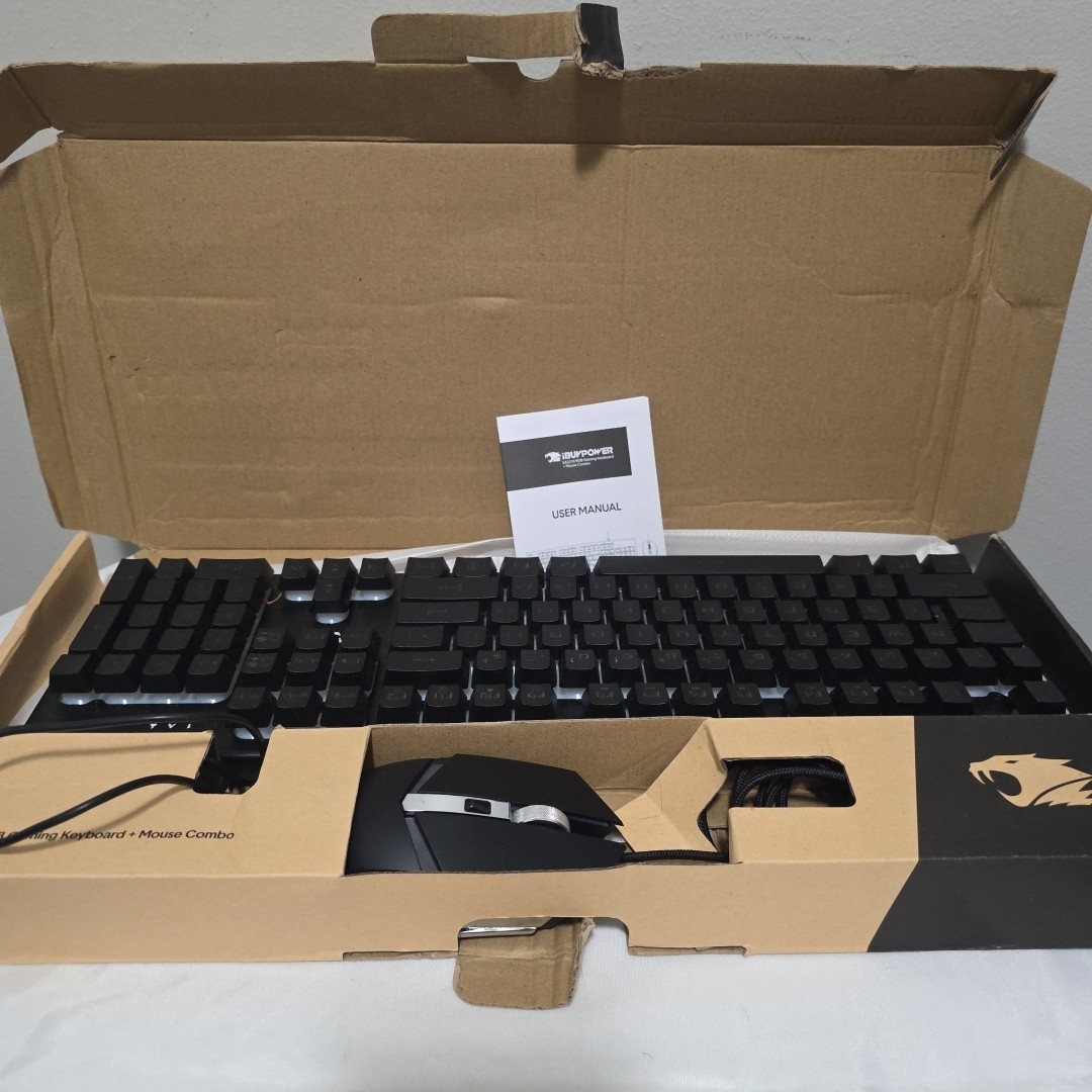 Genuine IBUYPOWER SA2210 RGB Light Up Gaming Keyboard & Mouse Combo NEW Open Box