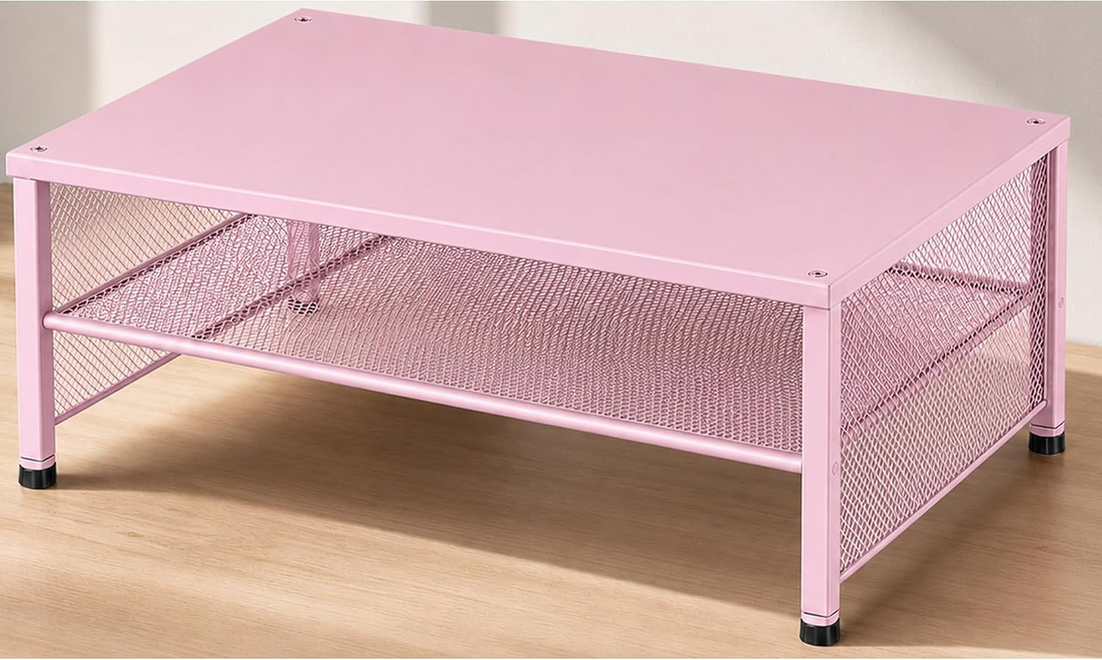 2-Tier Laptop Monitor Stand Riser Desk Organizer for Office Home School Pink