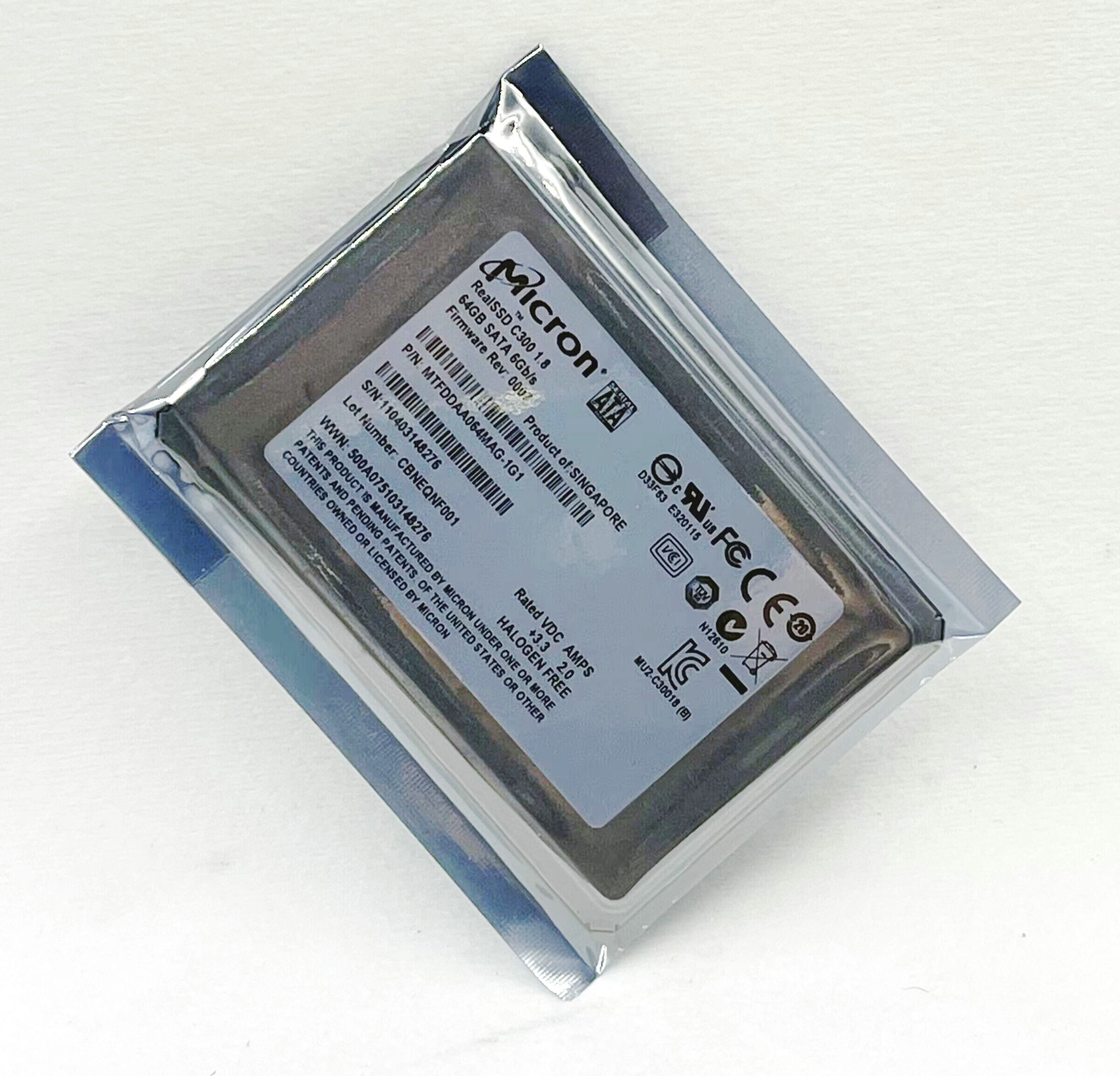 MICRON 64GB SATA 1.8" 6Gb/s SSD flash memory