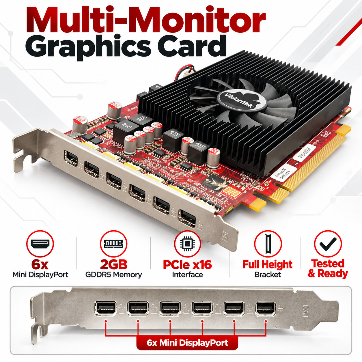 VisionTek Radeon HD 7750 2GB GDDR5 6x Mini DisplayPort PCIe Graphics Card