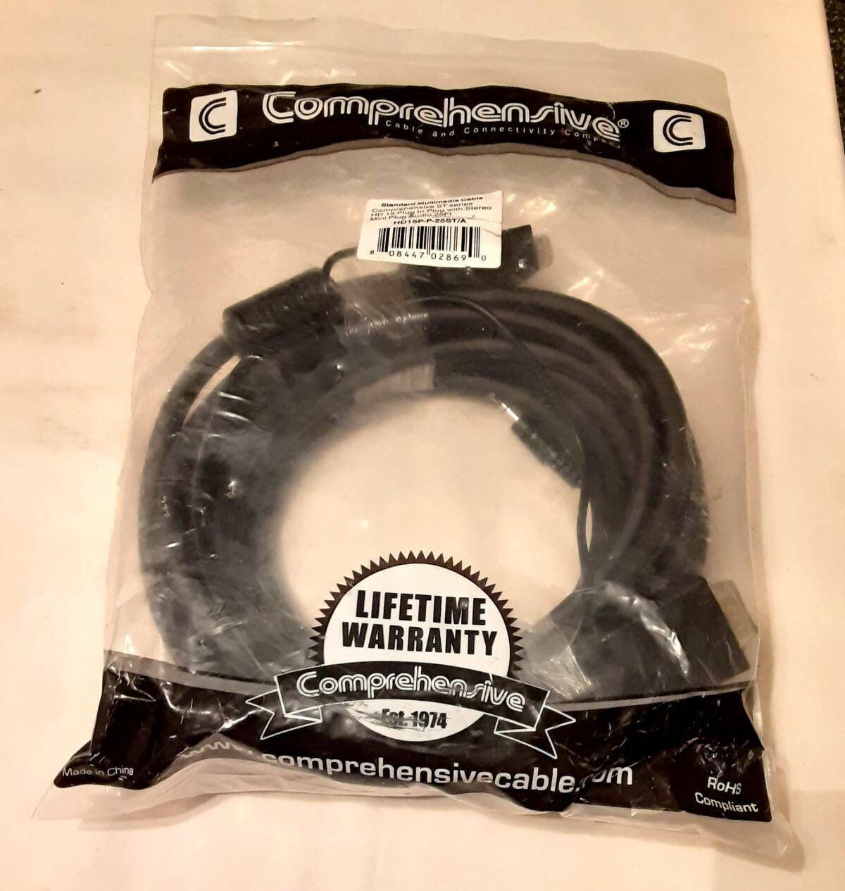 A/V cable. Comprehensive Standard HD15P-P-25ST/A. 25 ft.  NEW. 