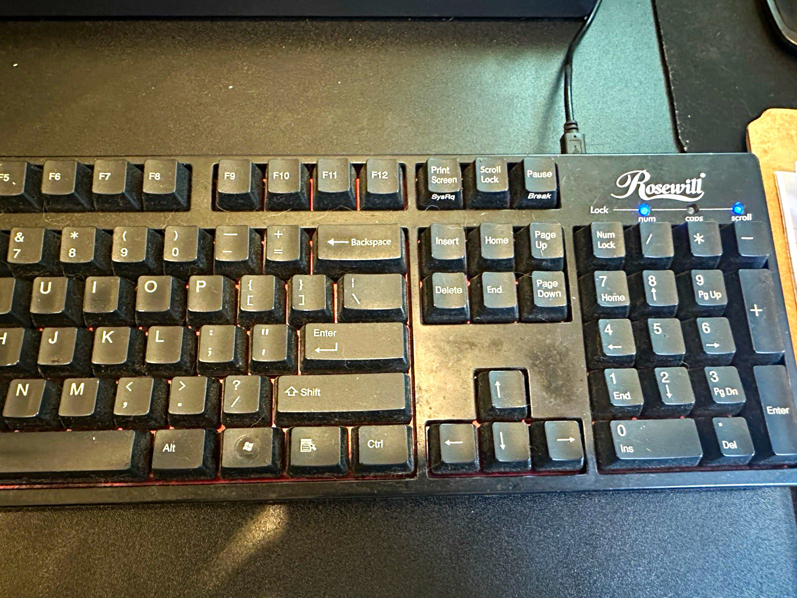 Rosewill RK-9000BR Mechanical Wired Full Size Keyboard w/ Numpad Black