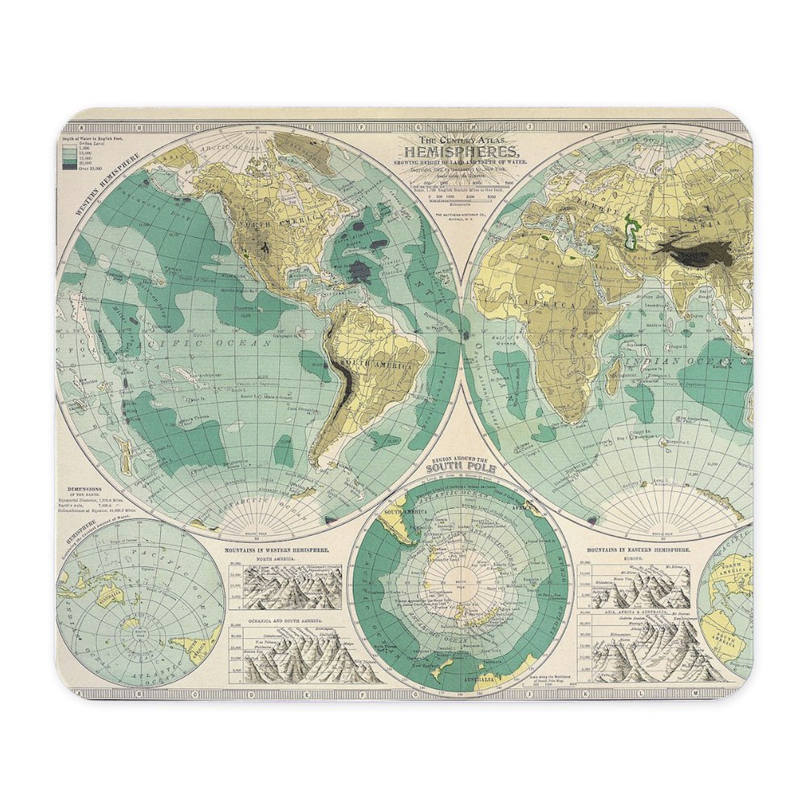 CafePress Old World Map Non-slip Rubber Mousepad, Gaming Mouse Pad (1302347421)