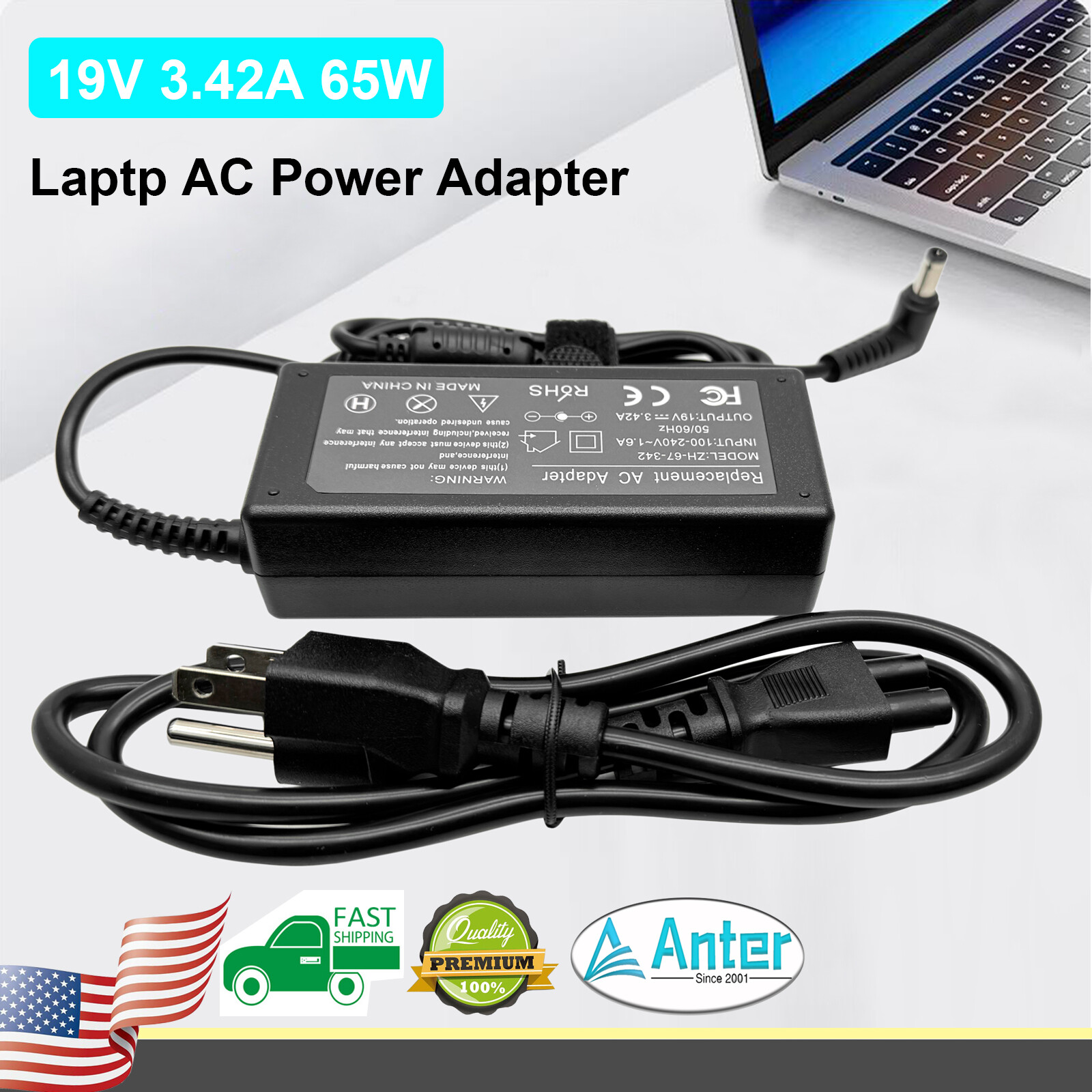 AC Adapter Charger For Motile 14" Performance Laptop M141 M142 Power Supply Cord
