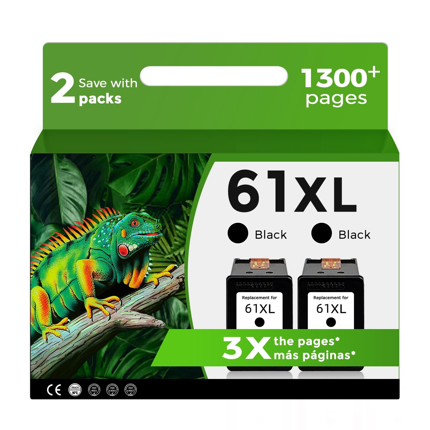61XL Black Ink Cartridge Compatible for HP61 HP61XL 5530 4500