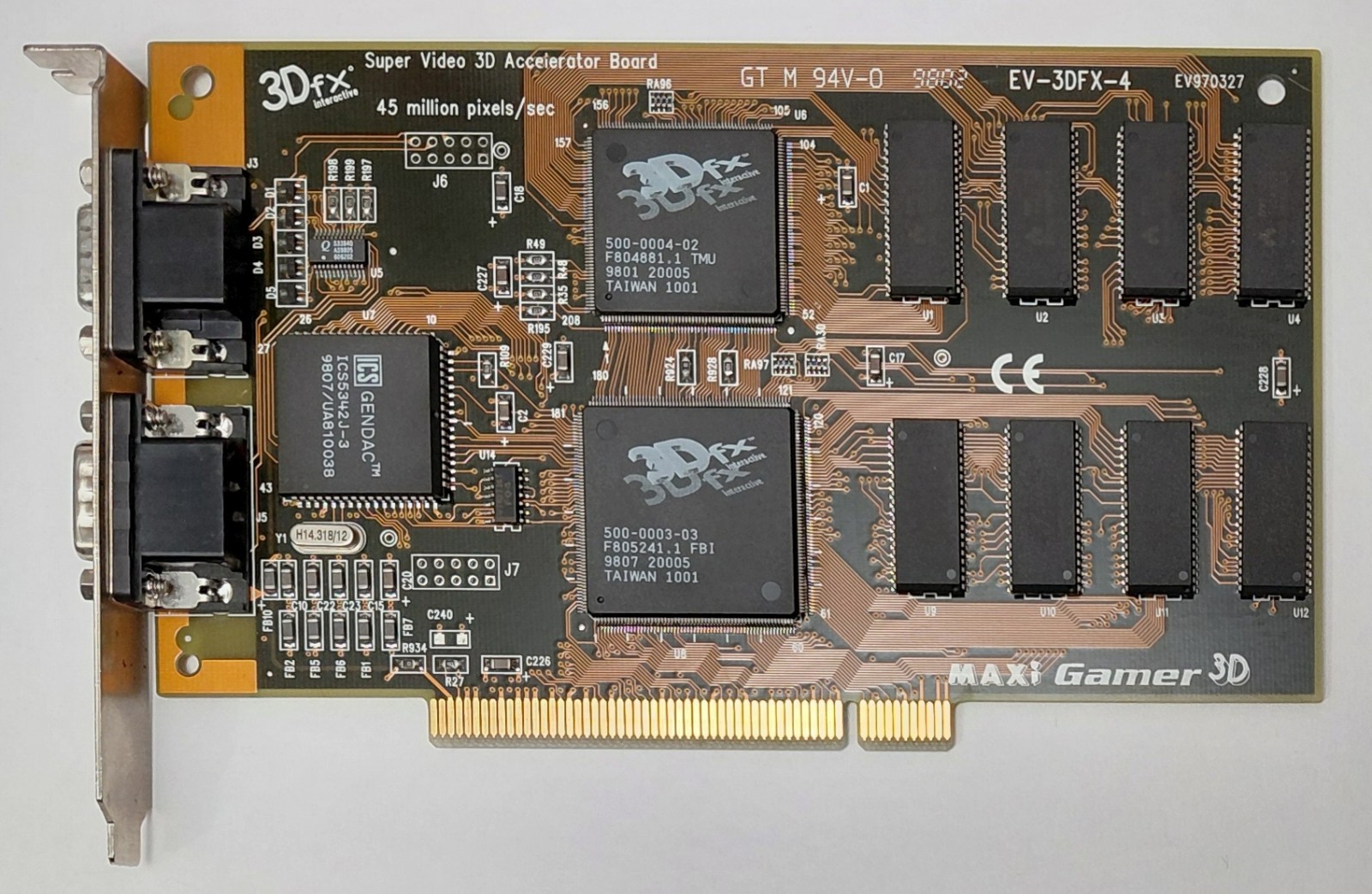 Guillemot Maxi Gamer 3D PCI Graphics Accelerator (3dfx Voodoo, 4MB, Retro, 1998)