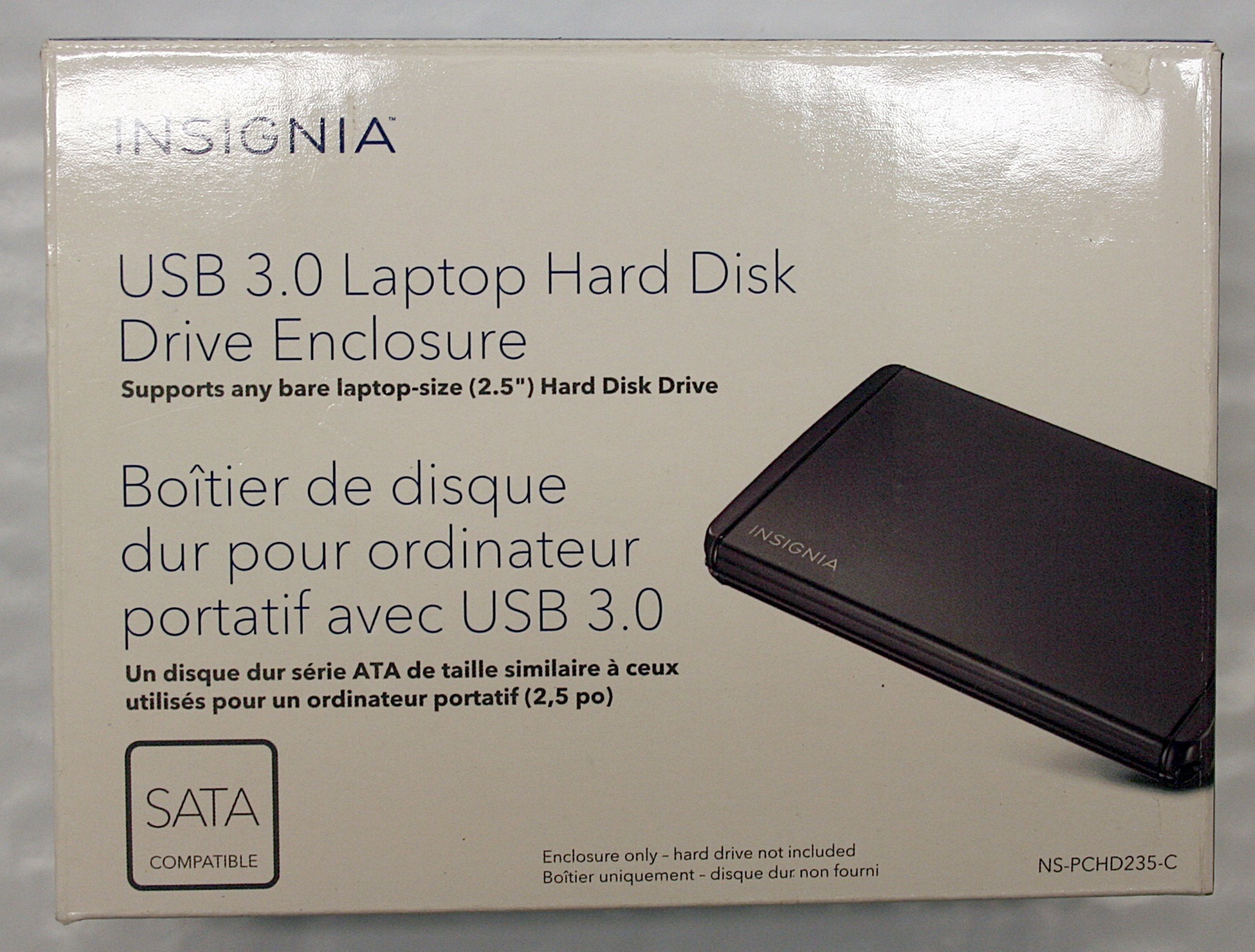 INSIGNIA USB 3.0 LAPTOP SATA EXTERNAL HARD DRIVE ENCLOSURE - NS-PCHD235-C