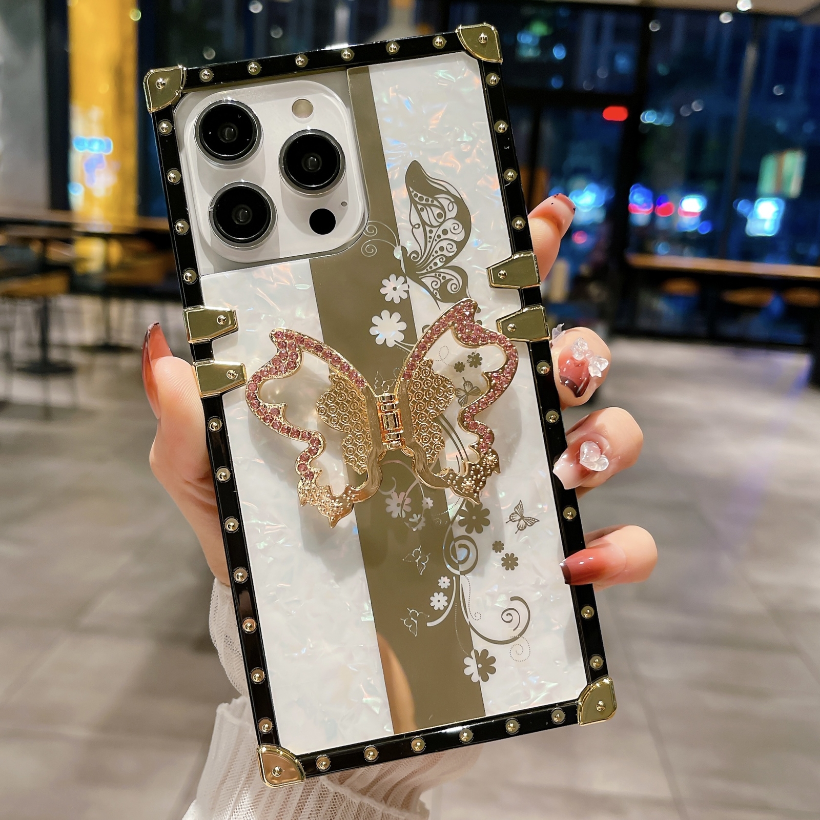 Diamond Crystal Butterfly Stand Cover Case For A34 A36 A56 A54 A17 A06 A16 A26
