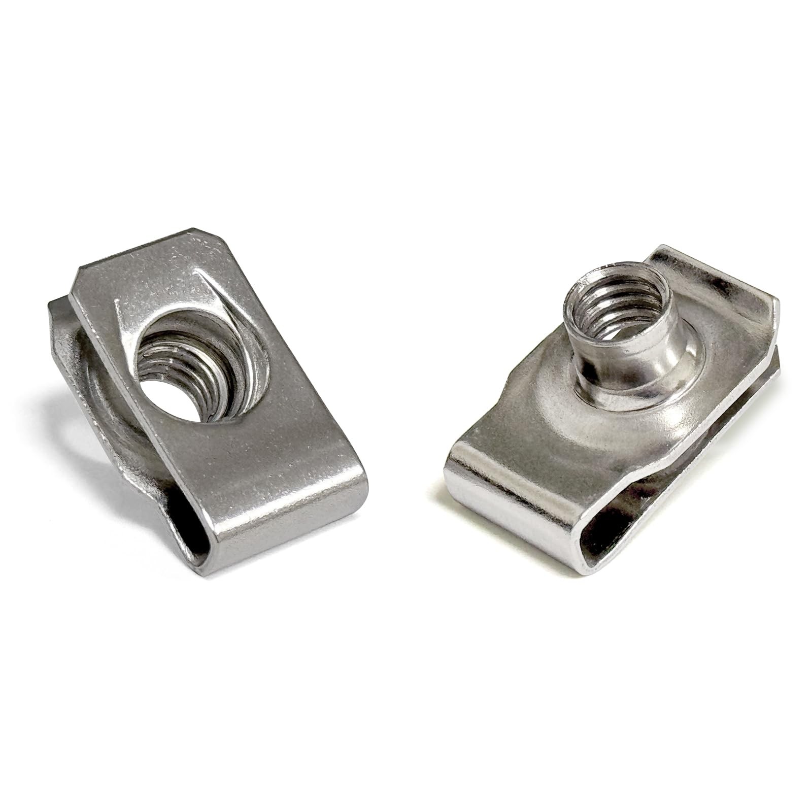 M8 U-Style Clip-On Nut U-Type Stainless Steel 18-8 (304) Regular 20 Pack