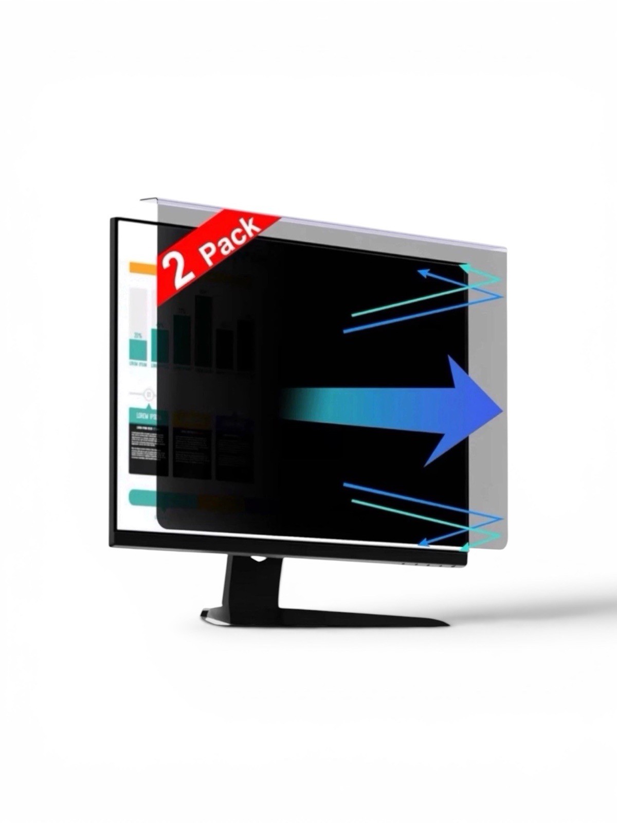24 Inch Computer Privacy Screen for 16:9 Aspect Ratio Widescreen NEW [2 Pack]