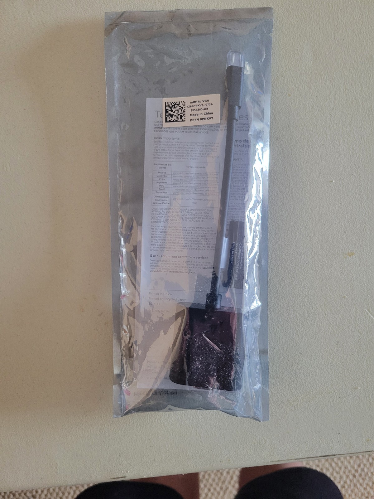 DELL mDP to VGA Cable Connector BRAND NEW, SEALED, CN-OPNKVT-77703-685-5500-A04