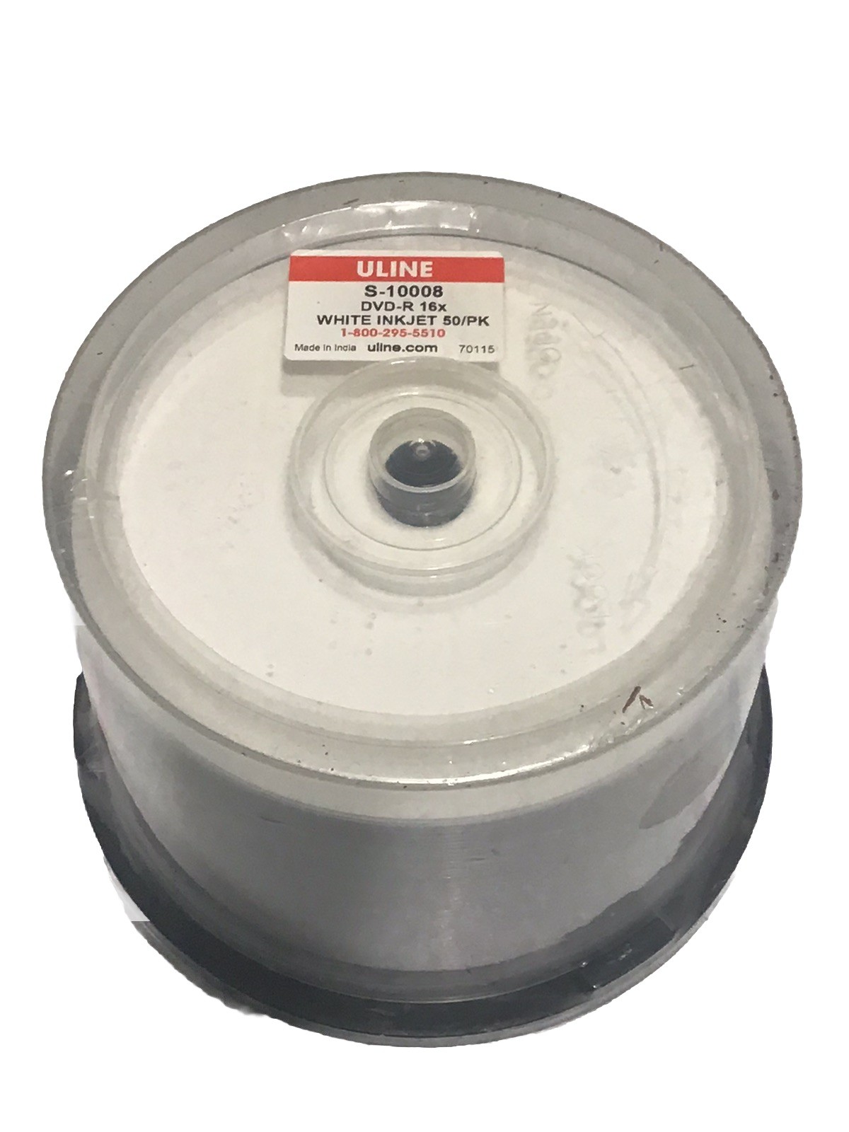 Uline DVD-R White Inkjet Hub Printable 16x 50 Pack.   H21
