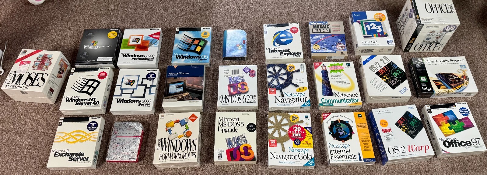 RARE Vintage SEALED NEW Software Collection Microsoft Netscape IBM Big Box