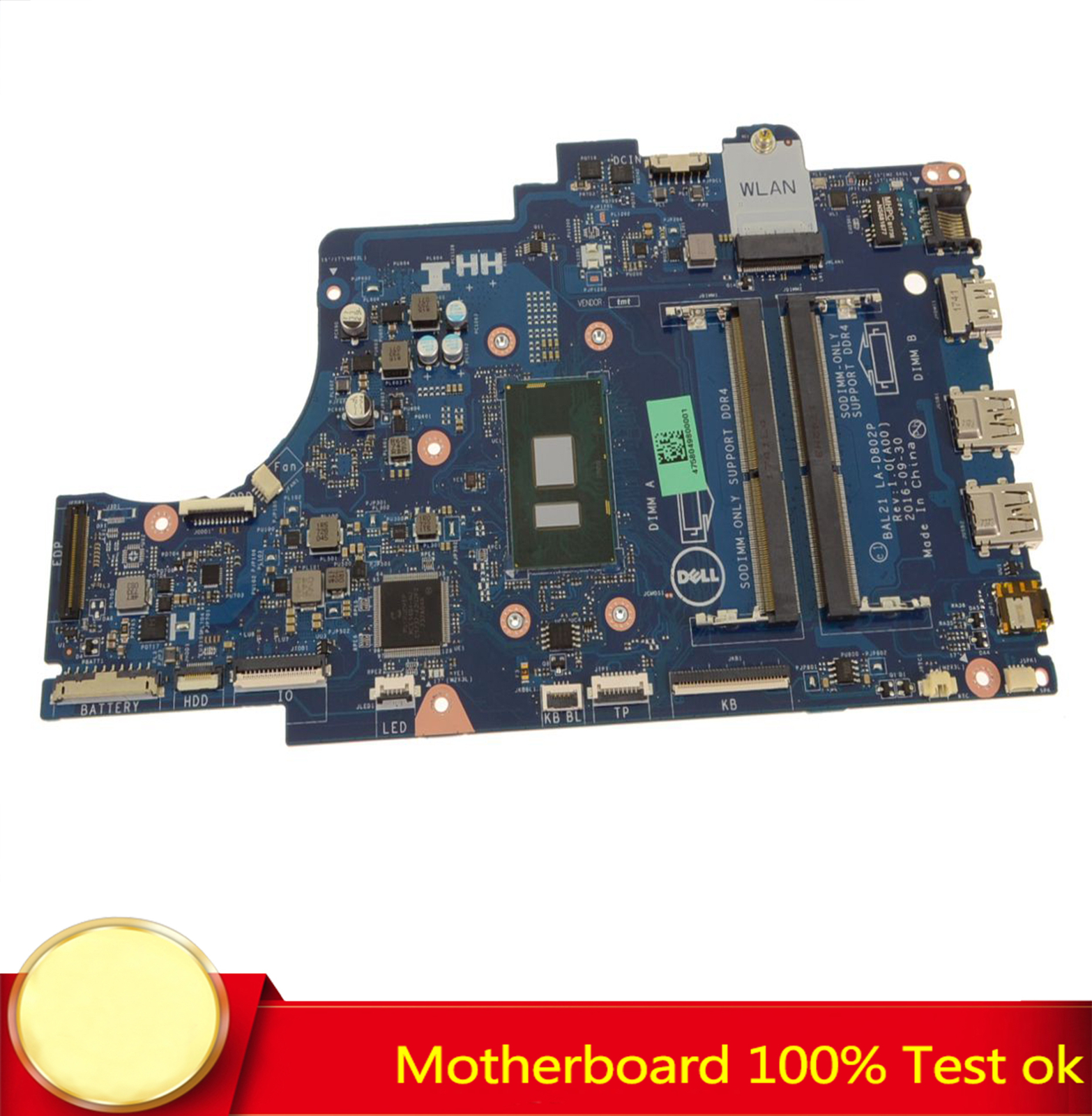 100% Tested FOR DELL Inspiron 15 5567 5767 Motherboard 081YW5 i7-7500U LA-D802P