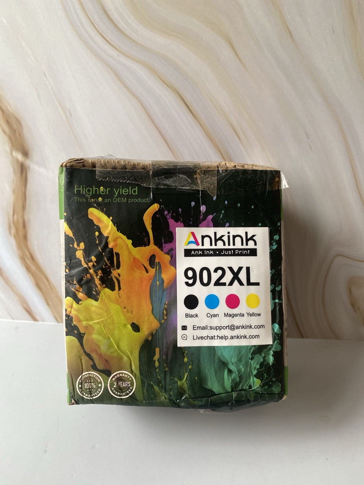 ANKINK 902XL Compatible Ink Cartridges 4 Pack Open Box Damaged Box