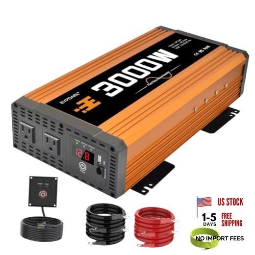 3000 watt Pure sine Wave Power Inverter for Cars, Vehicles, Trucks, Camping