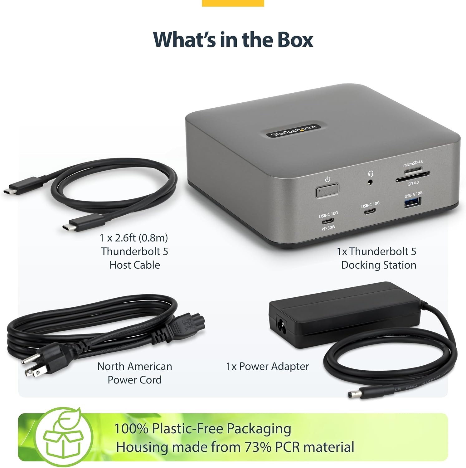 StarTech.com Thunderbolt 5 Docking Station, Dual 8K 60Hz, Triple 4K 144Hz, 140W