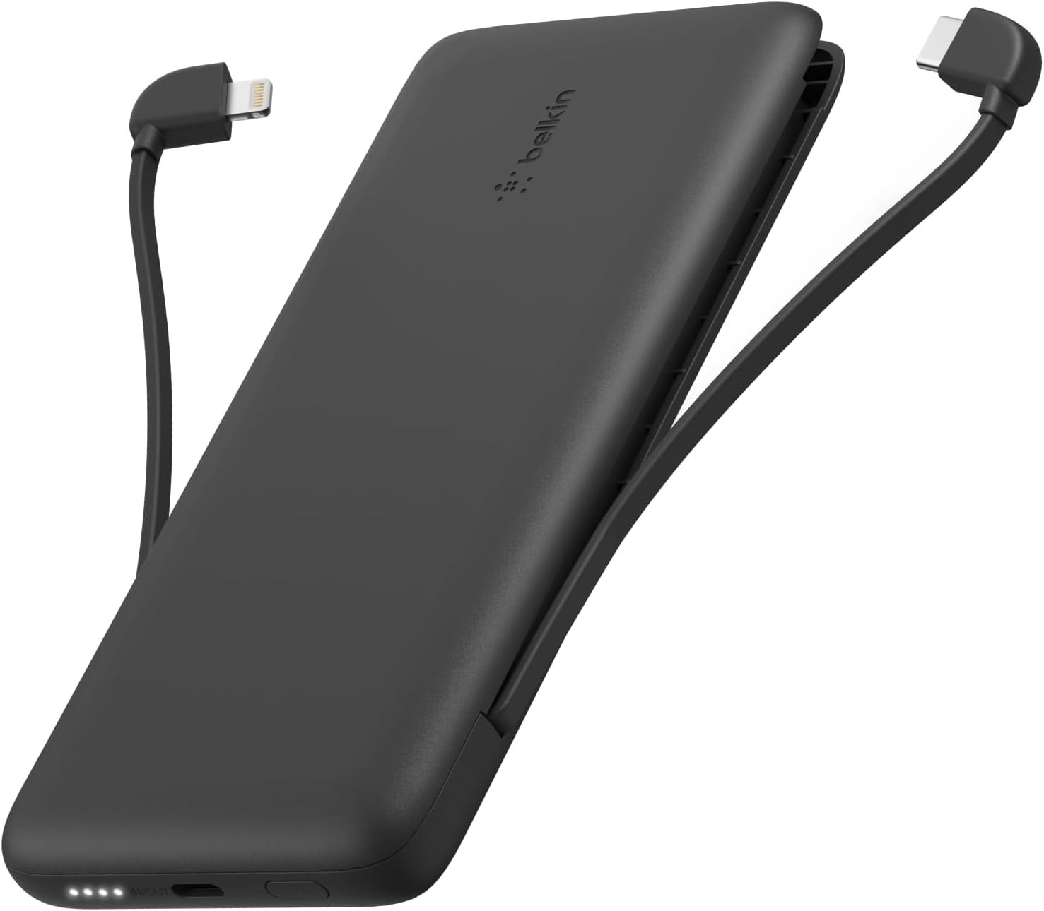  10K 23W Portable Charger Power Bank, Integrated USB C and LTG Cables | Fast Cha