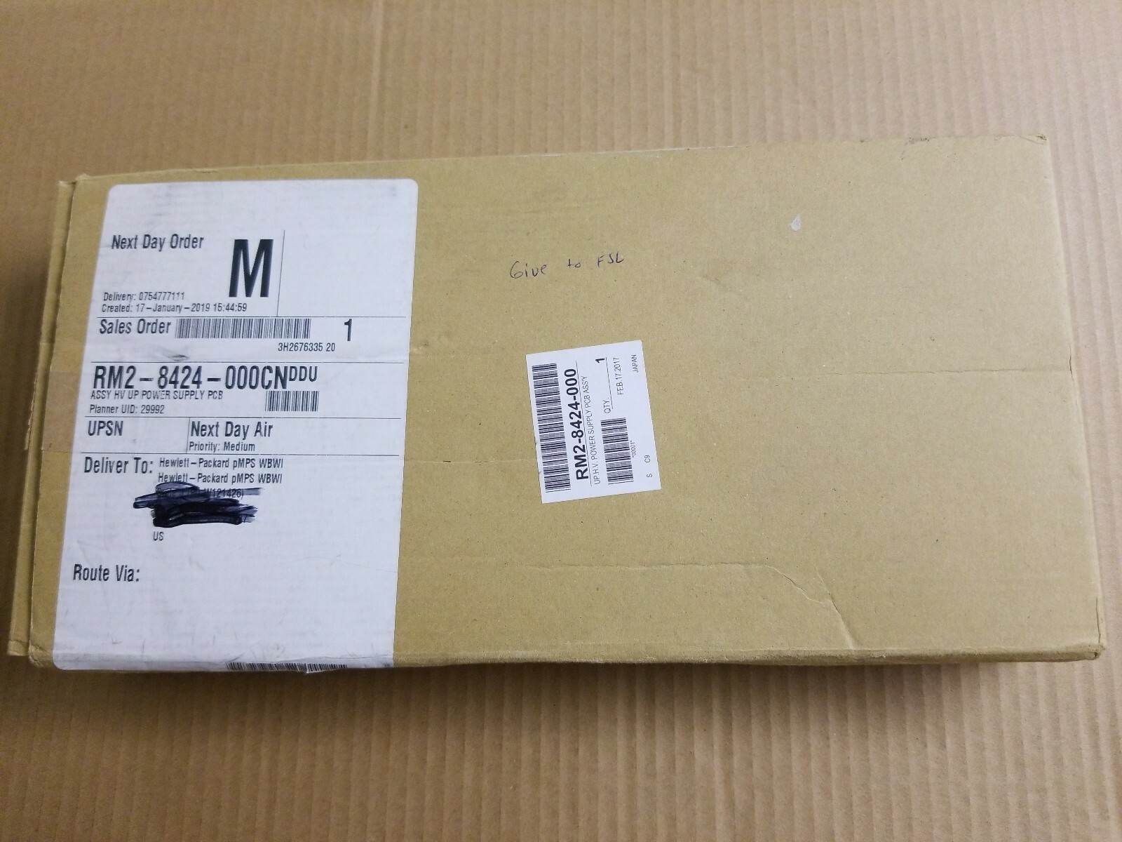 RM2-8424 Upper High Voltage Power Supply - LJ Ent M652 / M653 / M681 / M682 seri