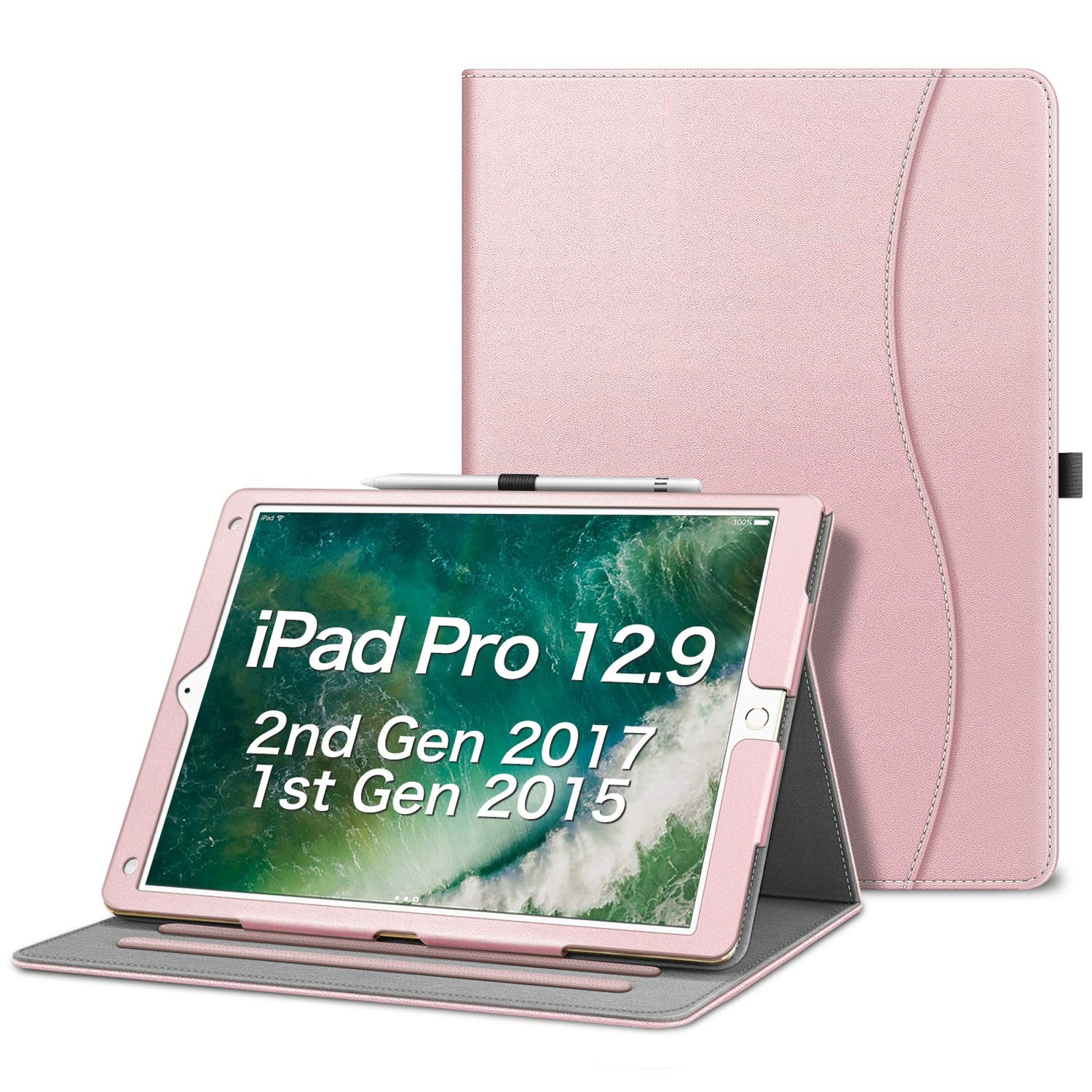 Fintie Multi-Angle Case, 2017/2015 iPad Pro 12.9 inch (Old Model) Rose Gold 