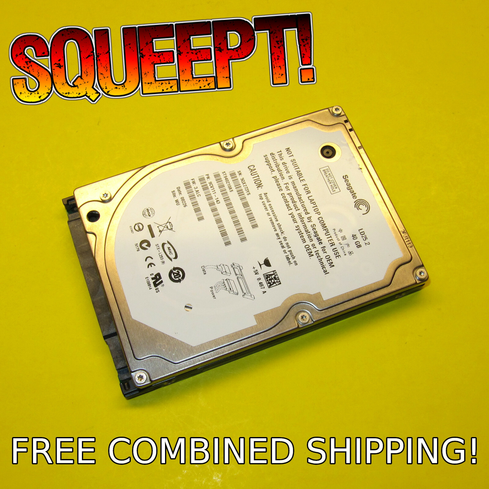 40GB Hard Drive 2.5 Seagate ST940210AS 5400RPM SATA HDD PS3 Playstation 3 Laptop