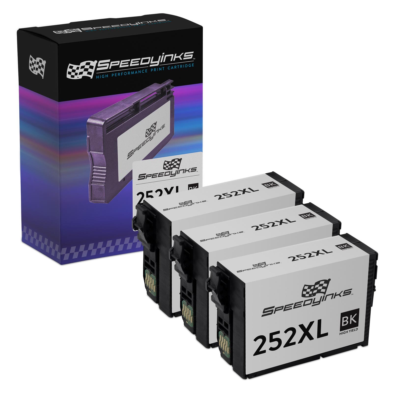 SPEEDYINKS Replacements for Epson 252XL High-Capacity Ink Cartridges (3pk Black)