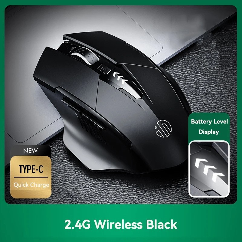 INPHIC F1 Wireless Mouse Rechargeable Silent Ergonomic 2.4G USB 6 Buttons