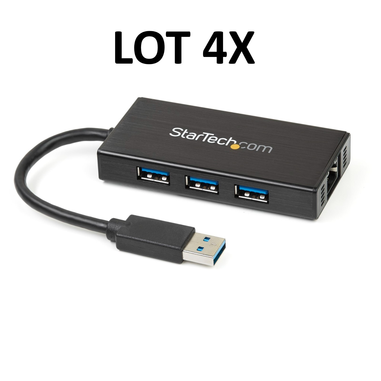 LOT 4x New StarTech ST3300GU3B 3x USB Gigabit RJ45 Aluminum Compact Adapter