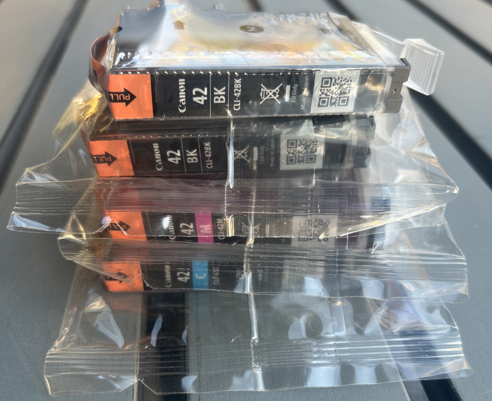 4 Pk Genuine Canon Pixma CLI 42 Ink Cartridges Magenta Cyan And 2 Black