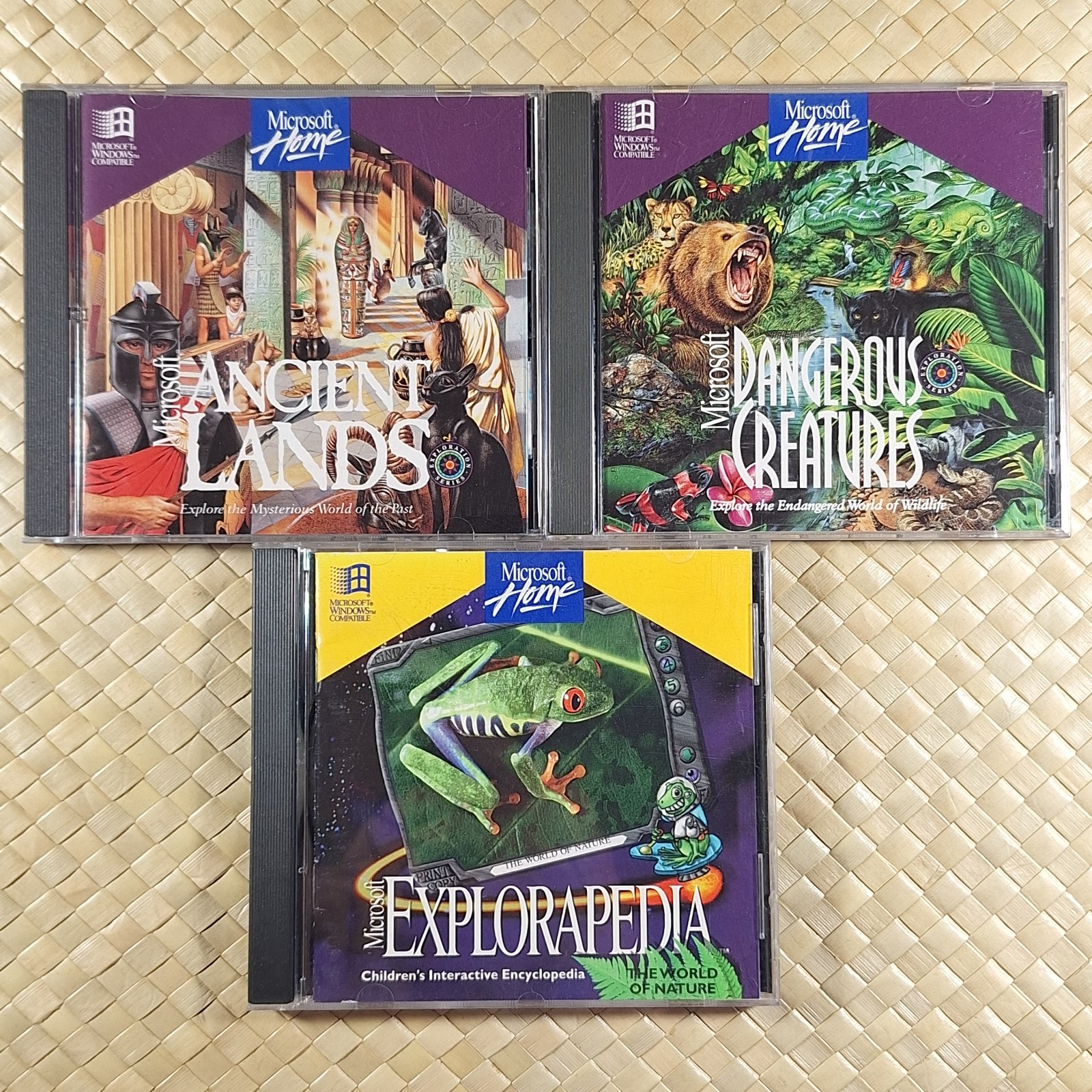 Microsoft Dangerous Creatures & Ancient Lands & Exploapedia PC CD-ROM
