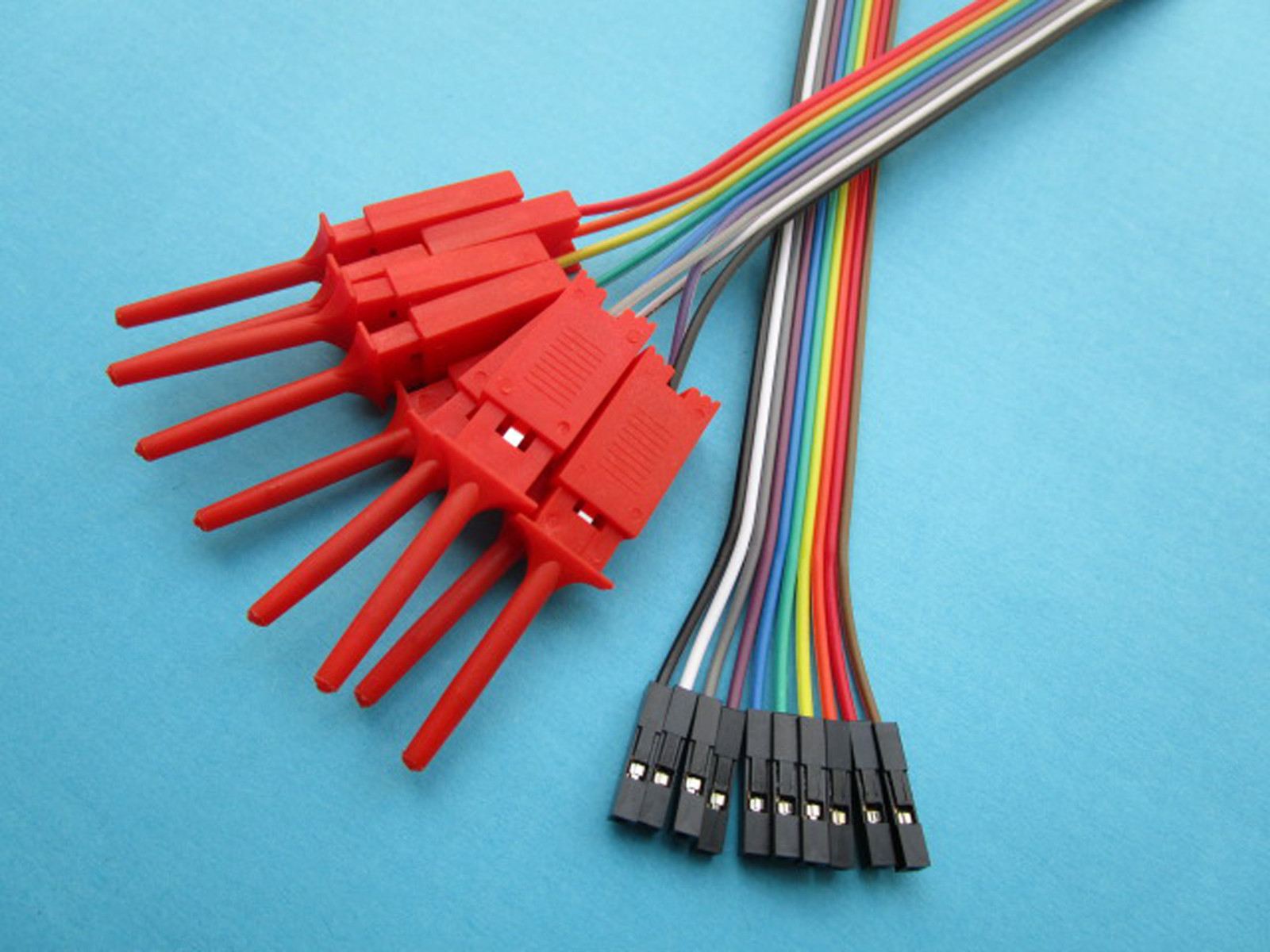 3pcs Strips 2.54mm 10P 1x10Pin Jumper wire Female to Flat Test Clip Ribbon Cable