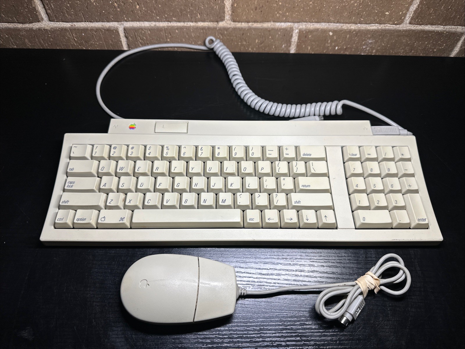 E2 Vintage Apple Keyboard II Model M0487 & Bus Mouse II M2706
